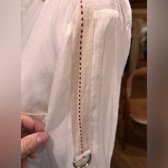 Zara 100% Linen Button Down Rolled Sleeves. Size XS. - Picture 4 of 6